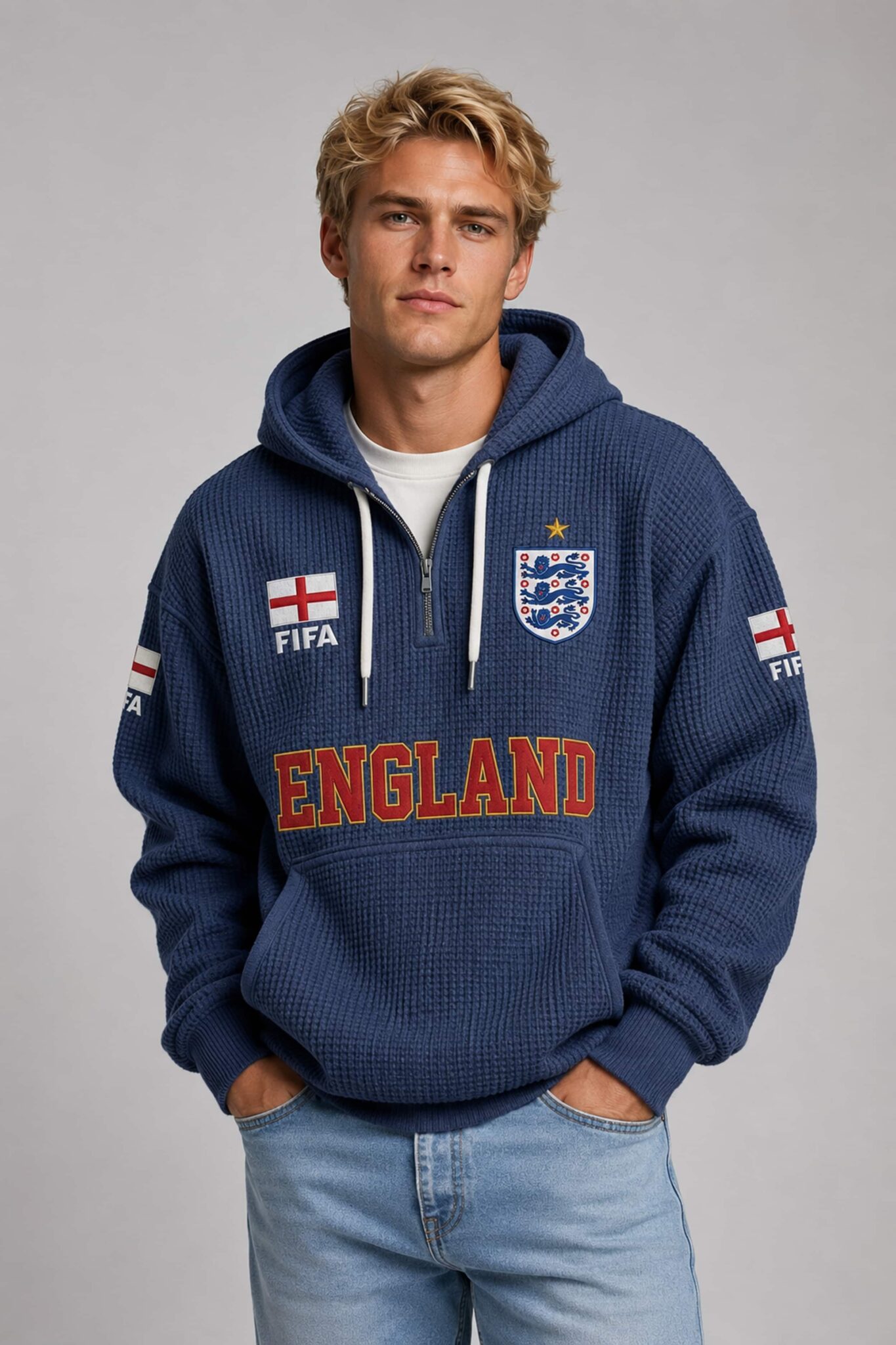 world cup 2026 england waffle quarter zip hoodie1