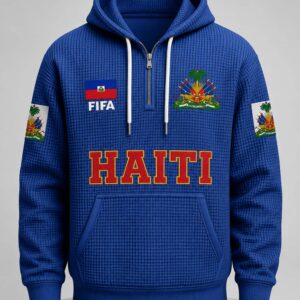 world cup 2026 haiti waffle quarter zip hoodie