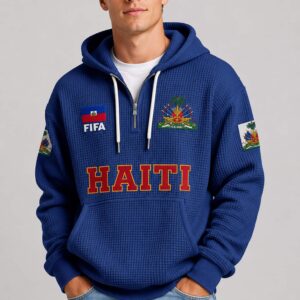 world cup 2026 haiti waffle quarter zip hoodie1