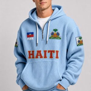 world cup 2026 haiti waffle quarter zip hoodie3