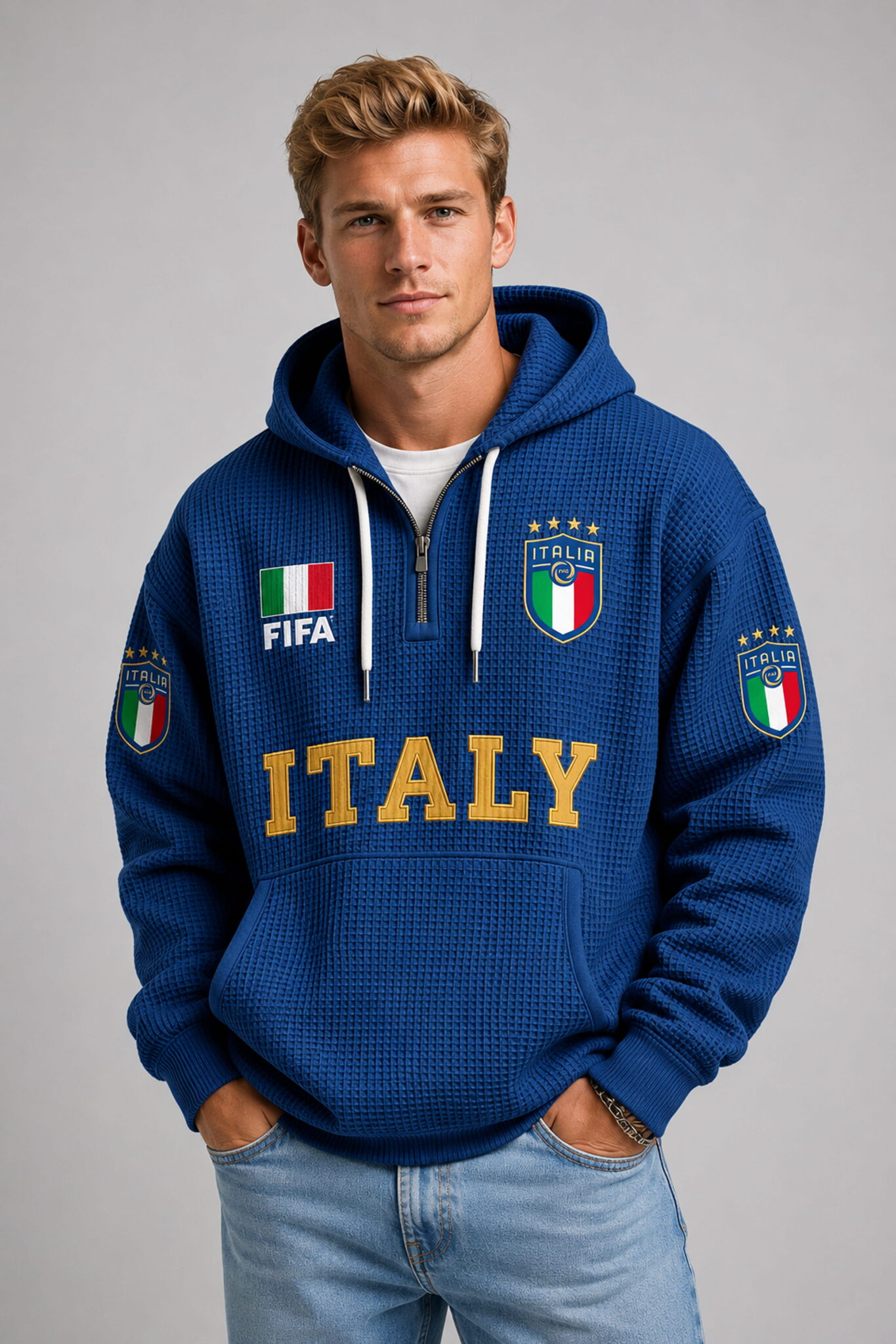world cup 2026 italy waffle quarter zip hoodie1