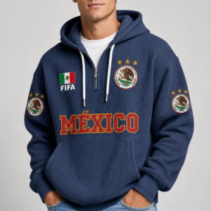 world cup 2026 mexico waffle quarter zip hoodie2