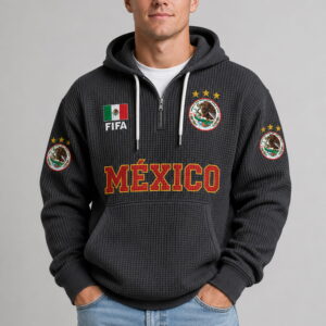 world cup 2026 mexico waffle quarter zip hoodie3