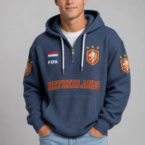 world cup 2026 netherlands waffle quarter zip hoodie2