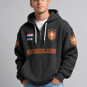 world cup 2026 netherlands waffle quarter zip hoodie3