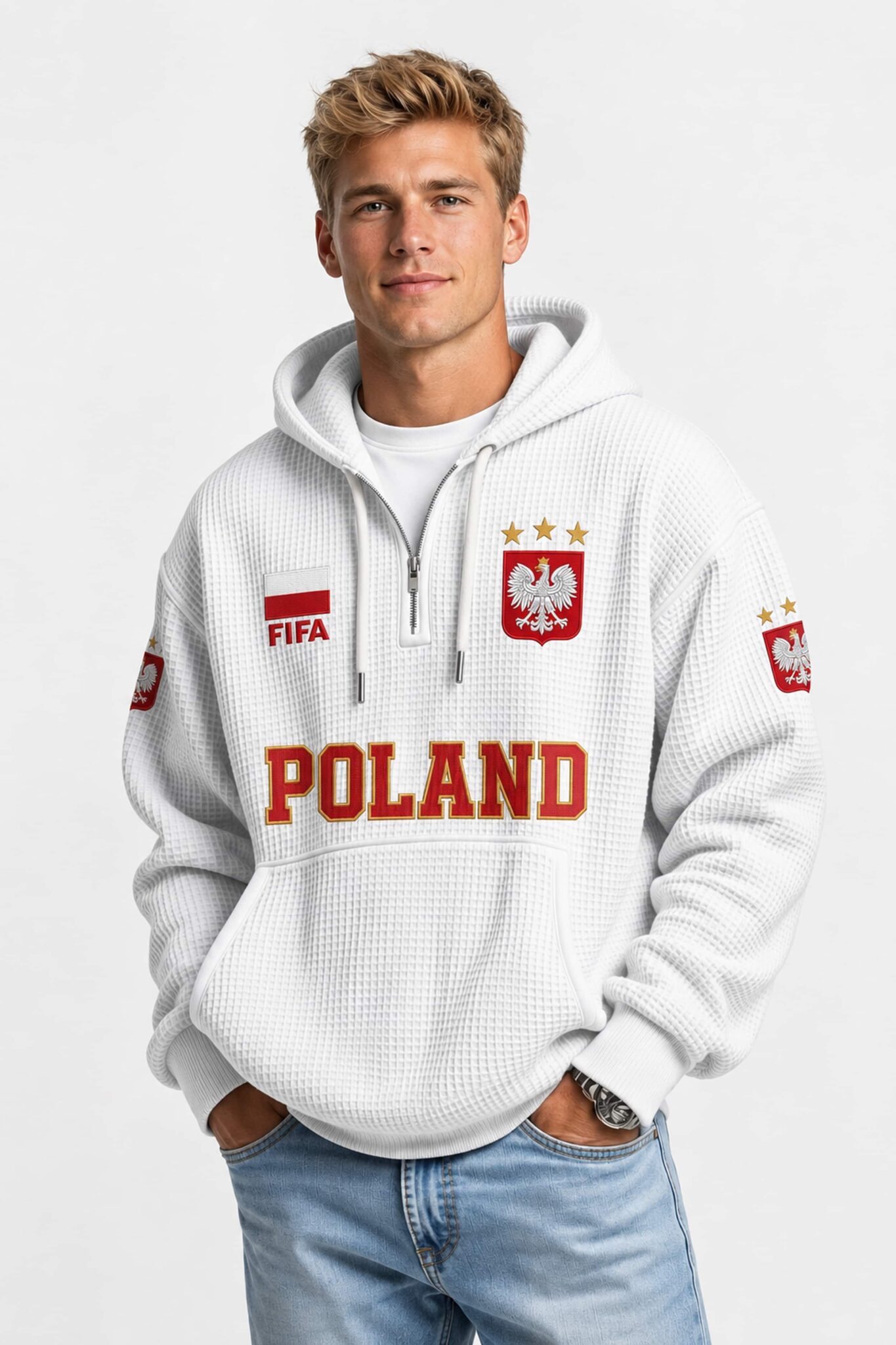 world cup 2026 poland waffle quarter zip hoodie1