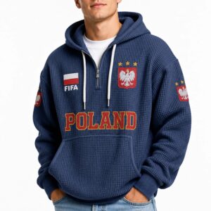 world cup 2026 poland waffle quarter zip hoodie3