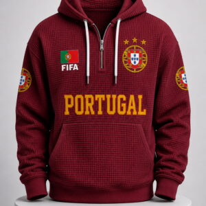 world cup 2026 portugal waffle quarter zip hoodie