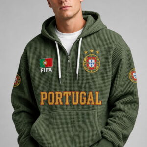 world cup 2026 portugal waffle quarter zip hoodie2