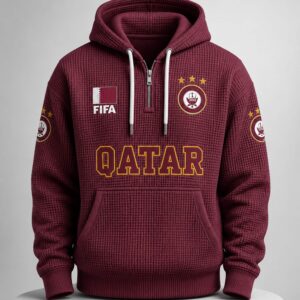 world cup 2026 qatar waffle quarter zip hoodie