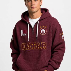 world cup 2026 qatar waffle quarter zip hoodie1