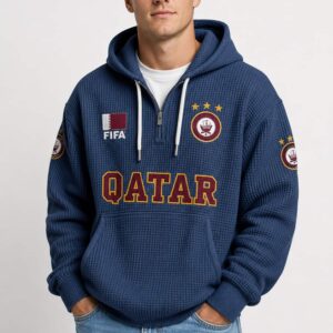 world cup 2026 qatar waffle quarter zip hoodie3