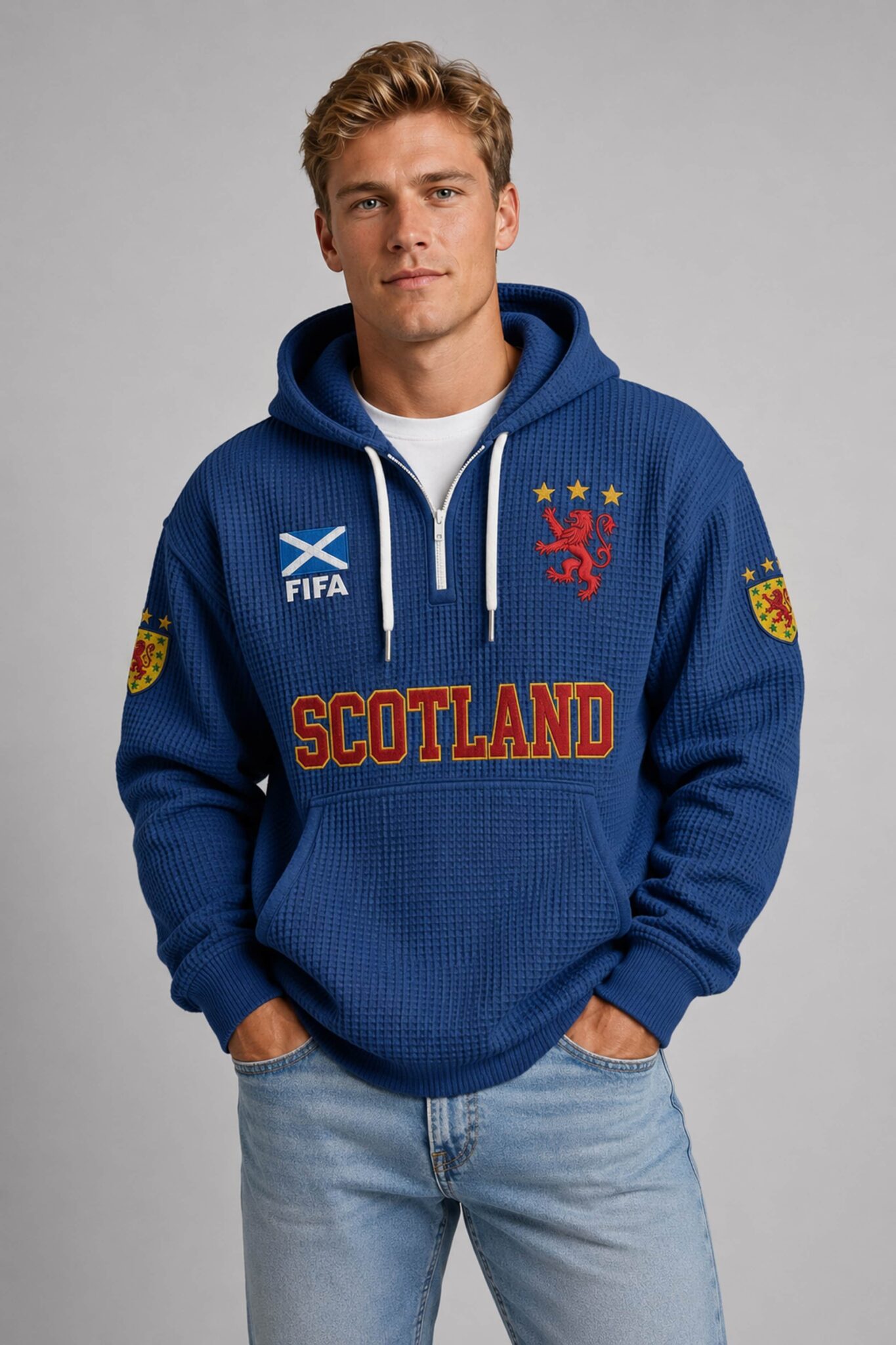 world cup 2026 scotland waffle quarter zip hoodie1
