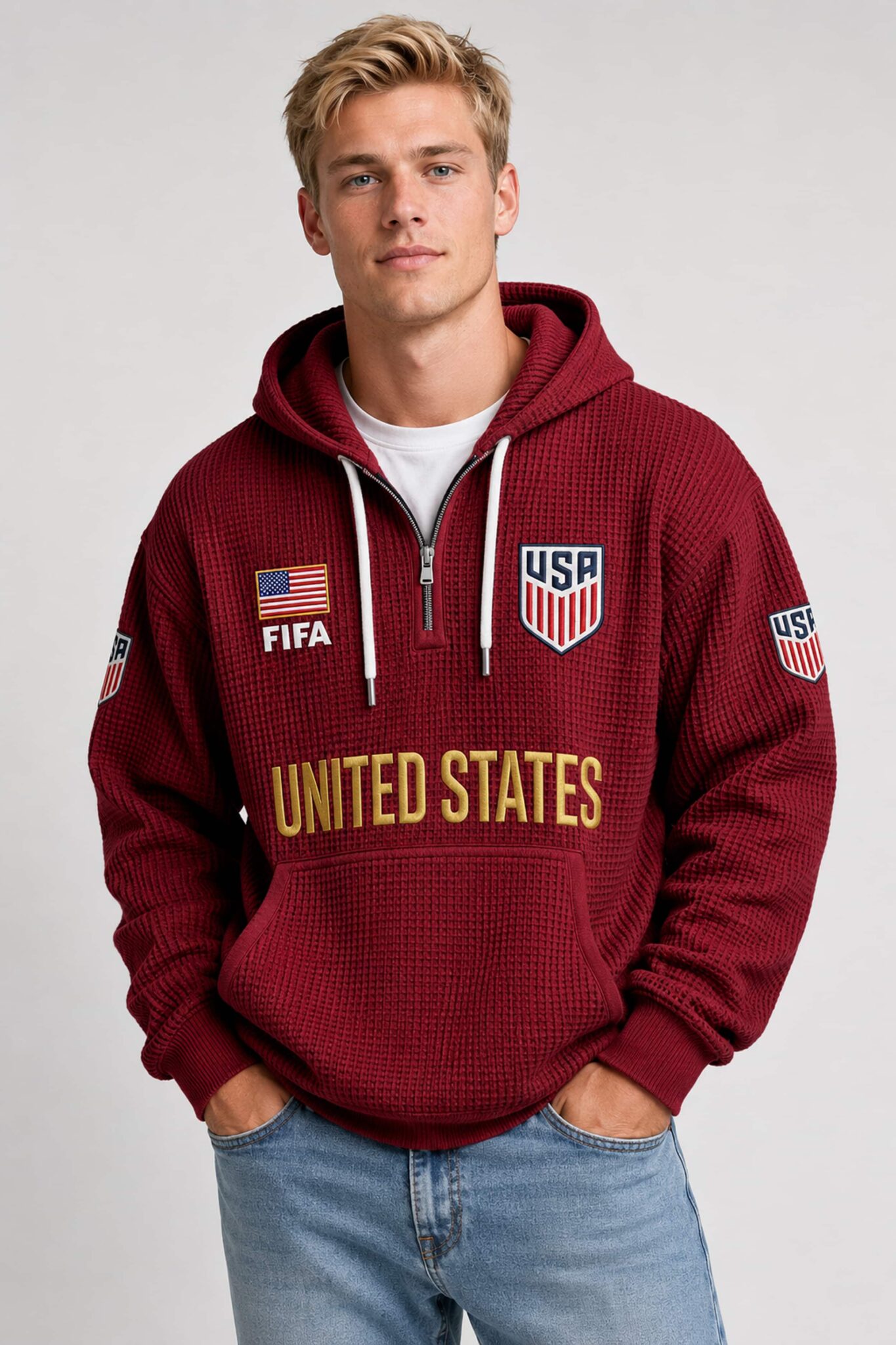 world cup 2026 united states waffle quarter zip hoodie1