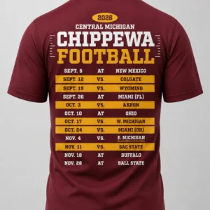 Central Michigan Chippewas Schedule 2026 Shirt 4 central michigan chippewas schedule 2026 shirt1