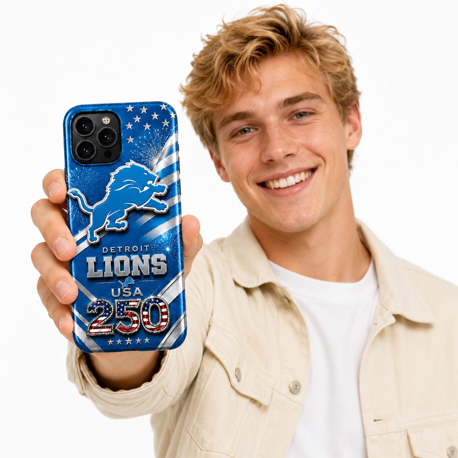detroit lions usa 250th national pride game phone case2