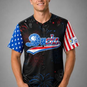 ducks celebrating 4th of july 2026 fireworks baseball jersey2