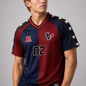 houston texans football v neck fan top 2026 jersey2
