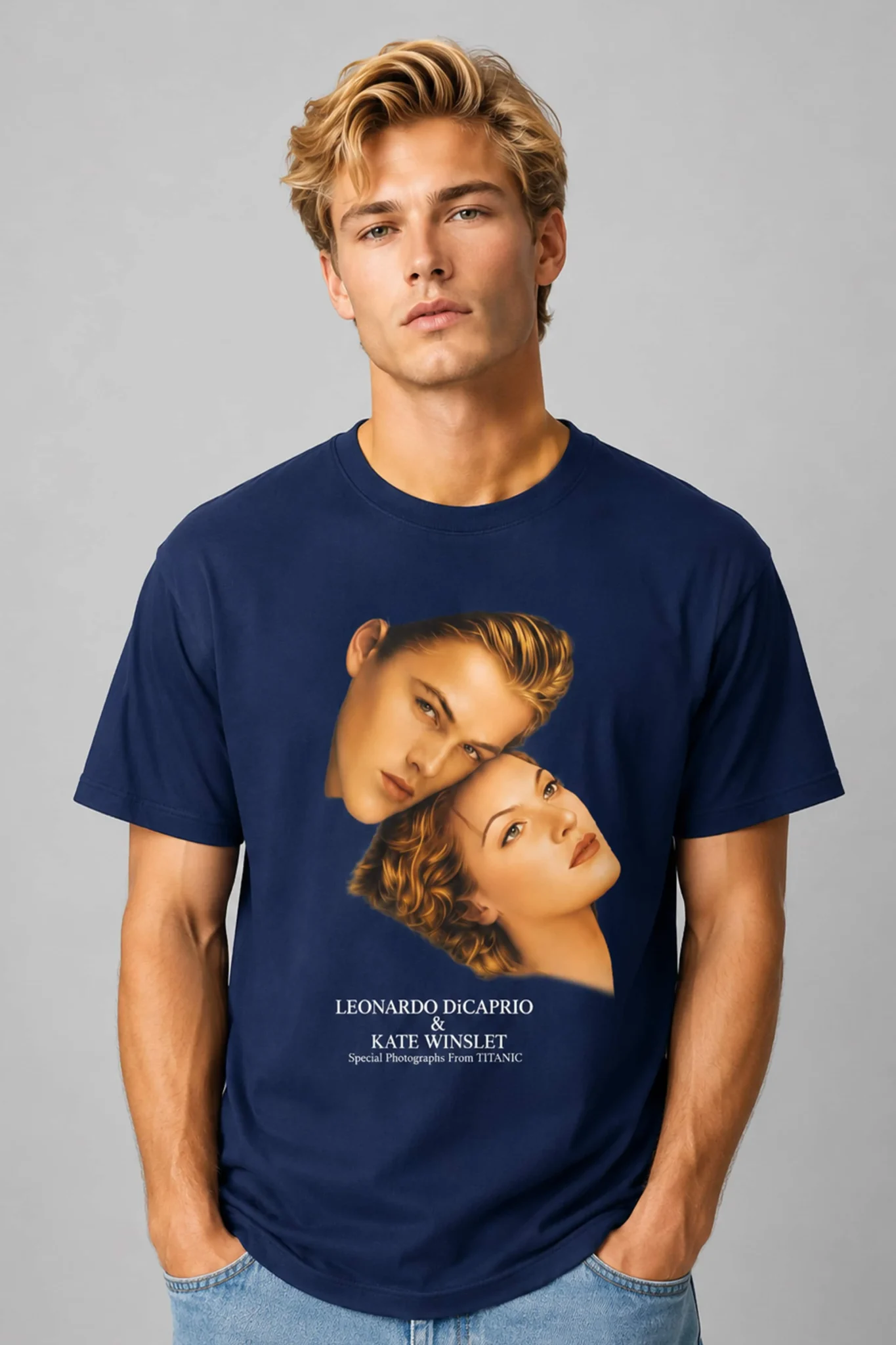 leonardo dicaprio & kate winslet special photographs from titanic shirt2