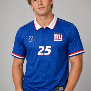 new york giants football x football collared fan top jersey1