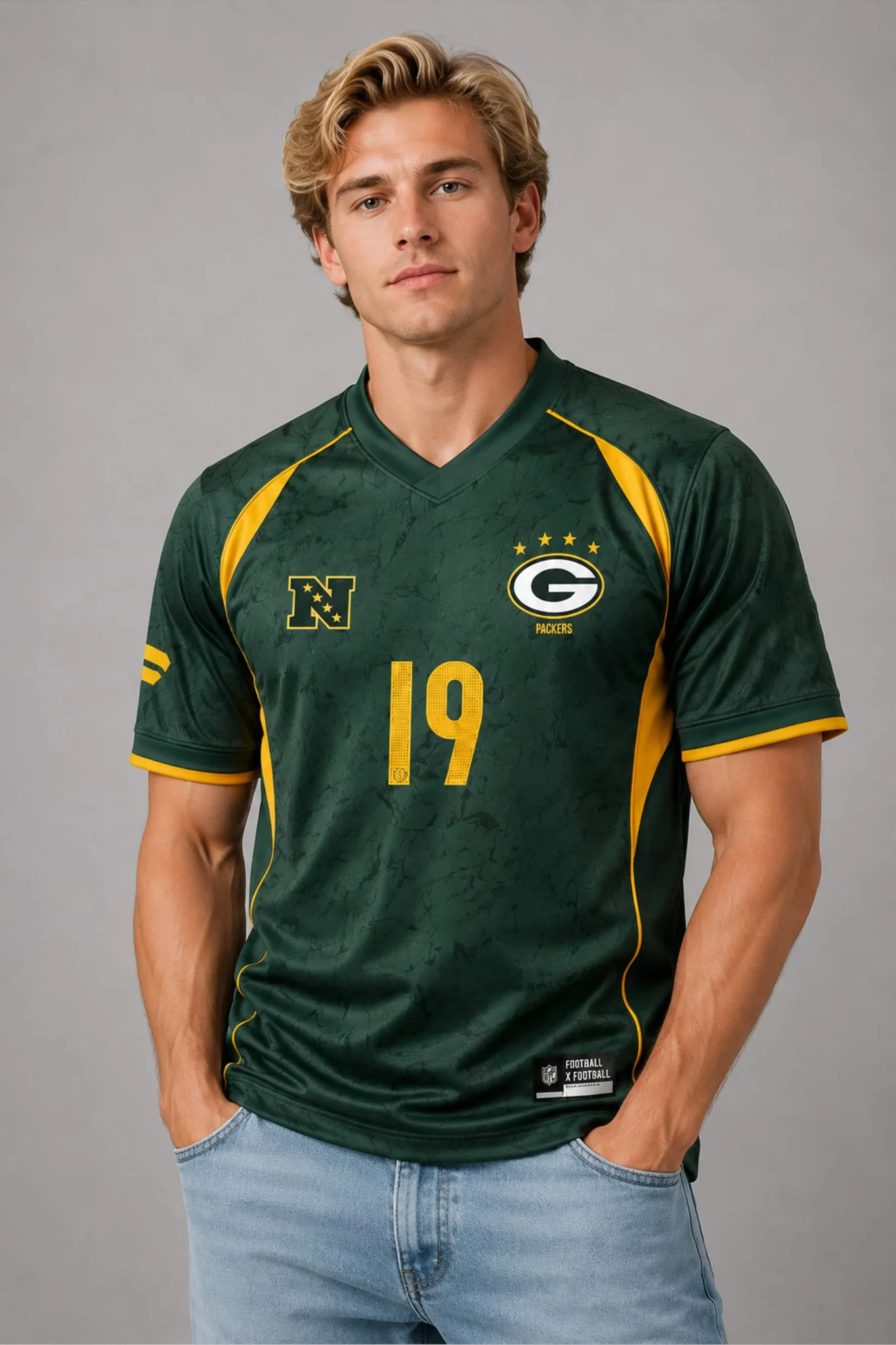 packers football x football v neck fan top 2026 jersey3