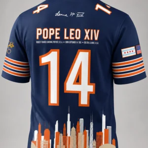 pope leo xiv chicago fan football jersey1