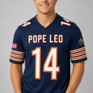 pope leo xiv chicago fan football jersey2
