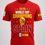 Spain 2026 World Cup Champions 2 Spanish flags Two Sided Shirt