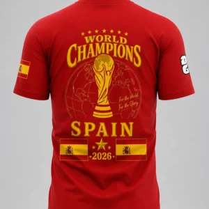 spain 2026 world cup champions 2 spanish flags two sided shirt1