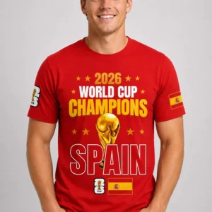 spain 2026 world cup champions 2 spanish flags two sided shirt2