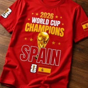 spain 2026 world cup champions 2 spanish flags two sided shirt3