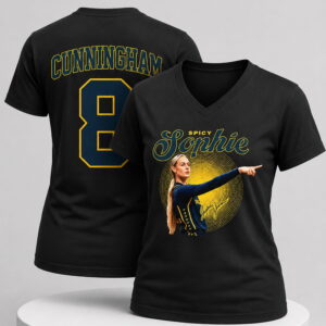 spicy sophie basketball point god printed v neck shirt
