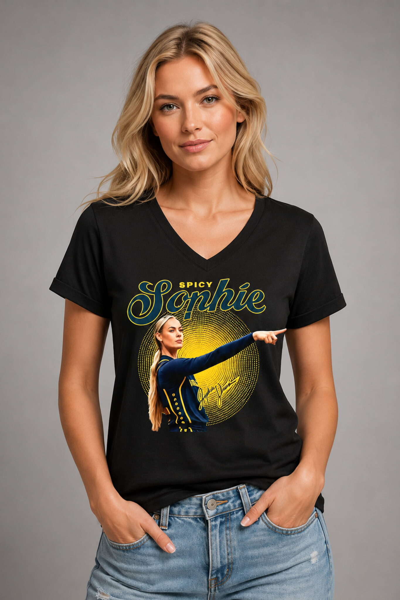 spicy sophie basketball point god printed v neck shirt3