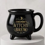 Amanda's Witchy Brew Halloween Cauldron Mug - Personalized Halloween Gifts