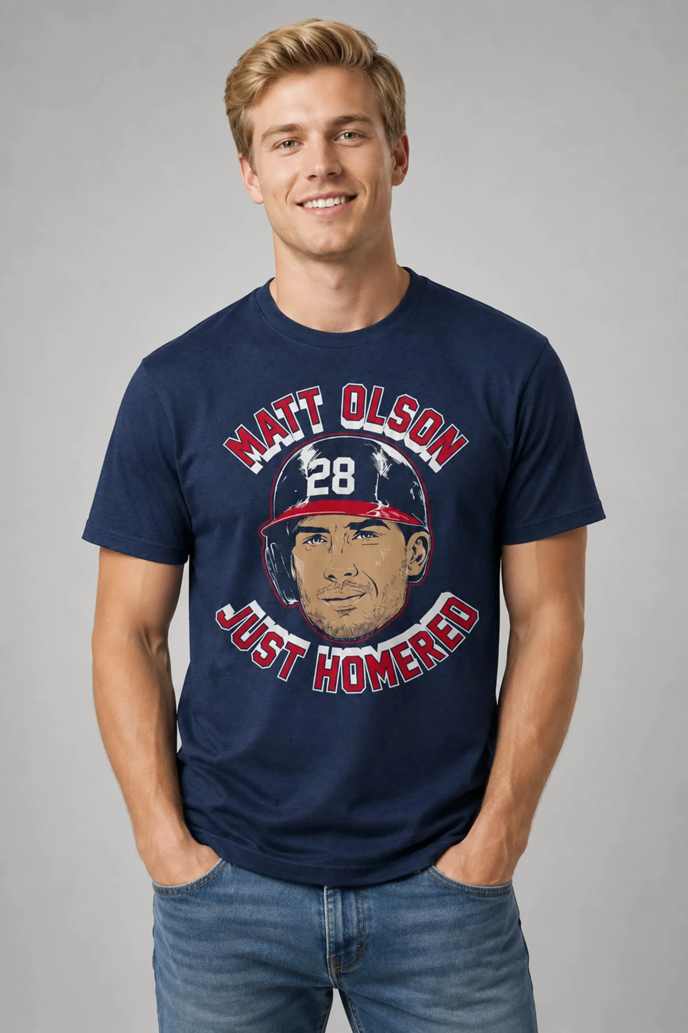 atlanta matt olson home run face shirt2