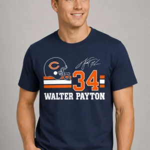 chicago bears 34 signature walter payton shirt2