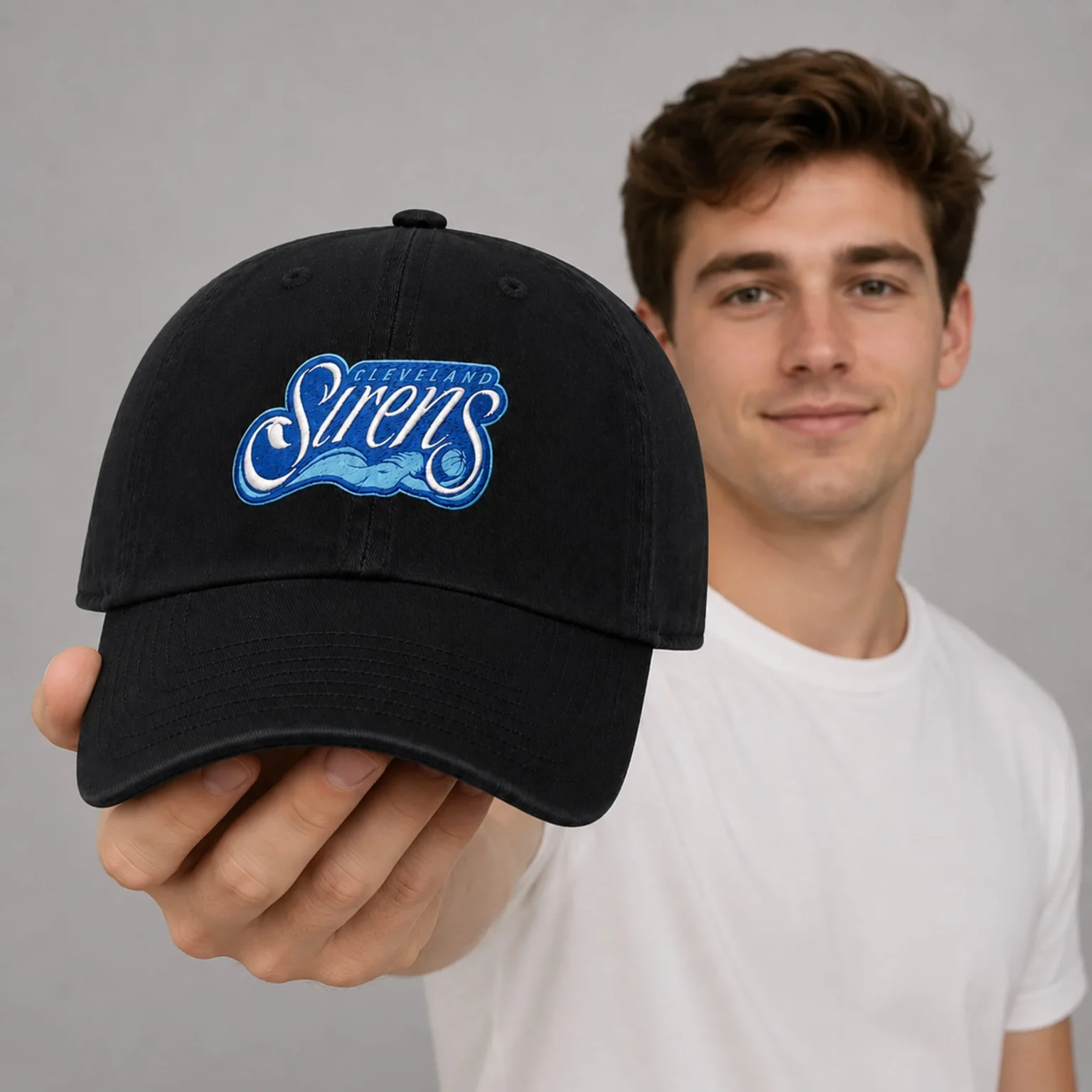 cleveland siren black primary adjustable hat2