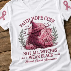 faith hope cure not all witches wear black breast cancer awareness shirt1