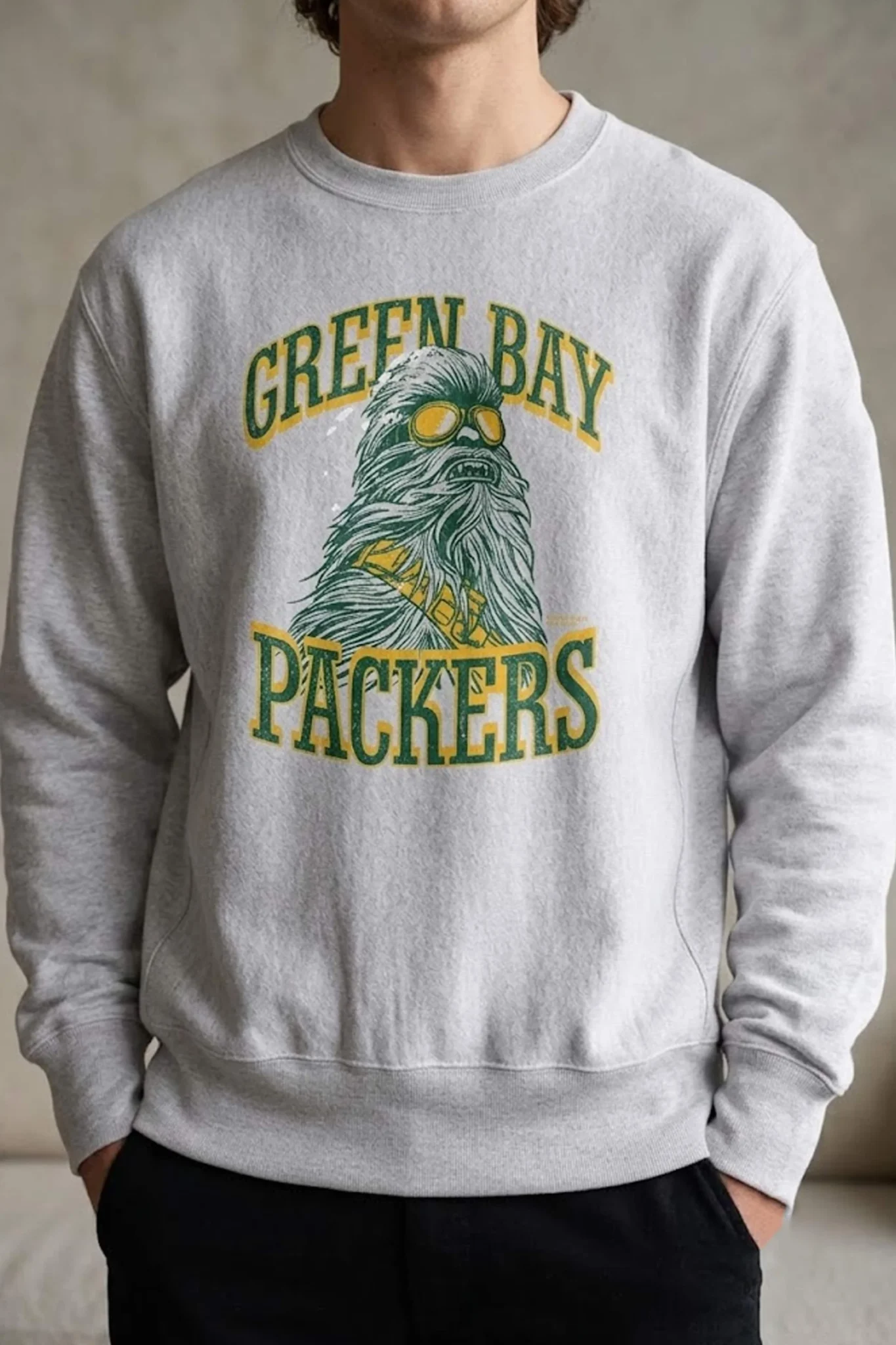 green bay packers chewbacca pullover sweatshirt2