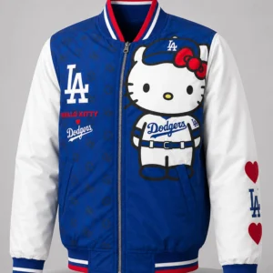 hello kitty dodgers bomber jacket