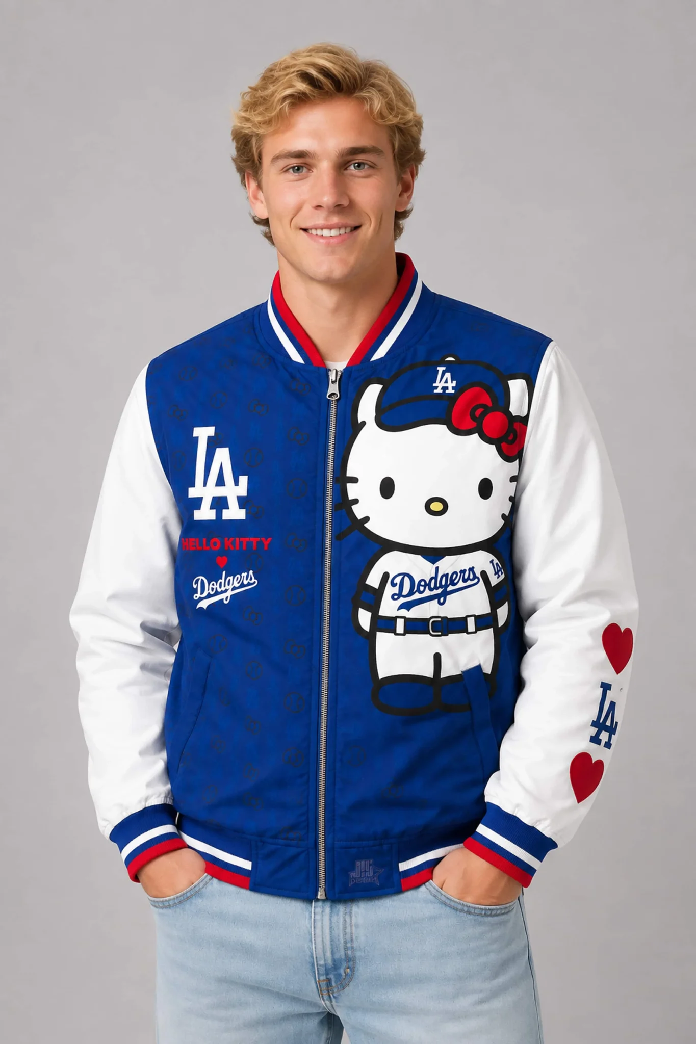 hello kitty dodgers bomber jacket2