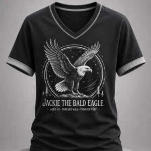 jackie the bald eagle aged 14 forever wild forever free shirt