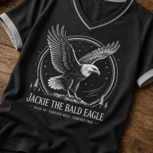 jackie the bald eagle aged 14 forever wild forever free shirt1