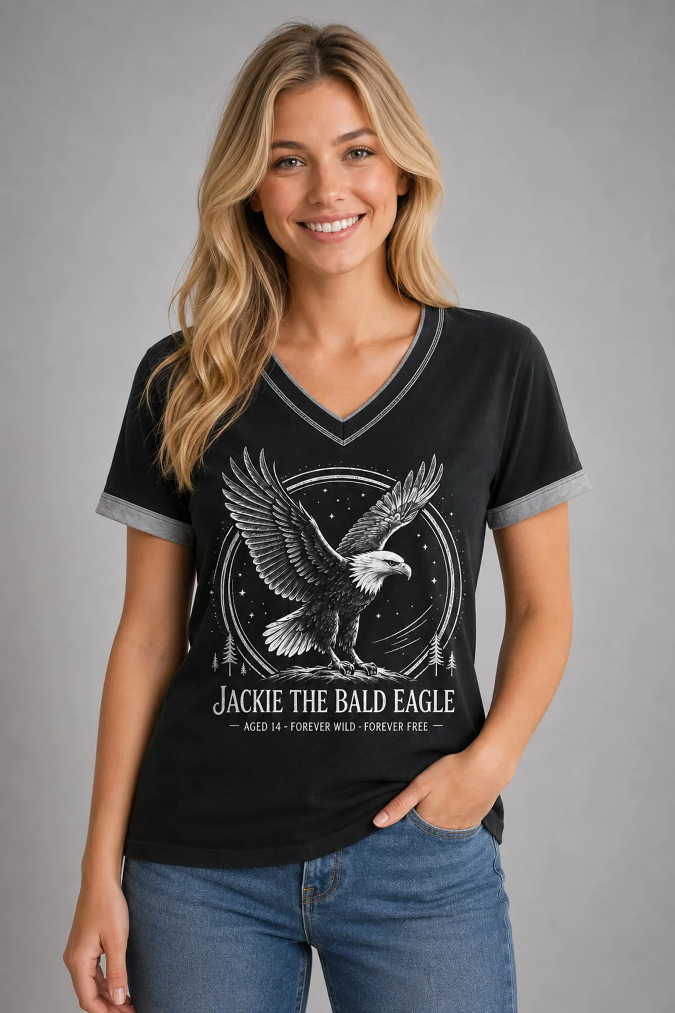 jackie the bald eagle aged 14 forever wild forever free shirt3