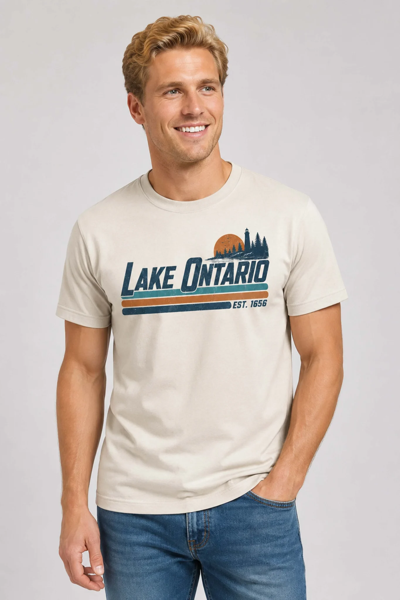 lake ontario retro stripe t shirt2