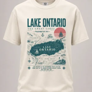 lake ontario vintage map and great lakes shirt