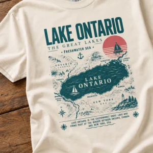 lake ontario vintage map and great lakes shirt1