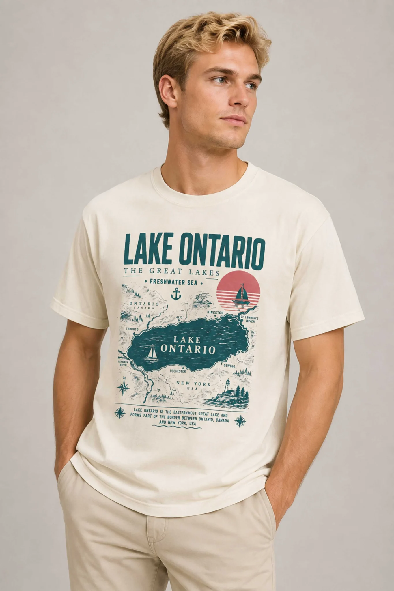 lake ontario vintage map and great lakes shirt2