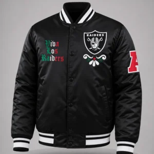 las vegas raiders viva los raiders bomber jacket3
