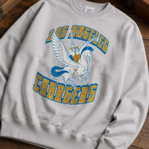 los angeles chargers hercules and pegasus pullover sweatshirt1